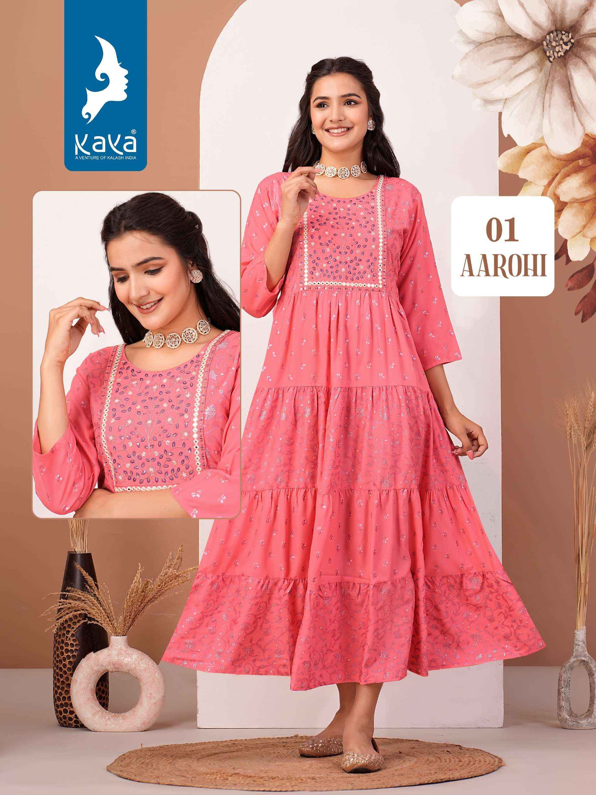Kaya Aarohi Rayon Kurti 6 pcs Catalogue