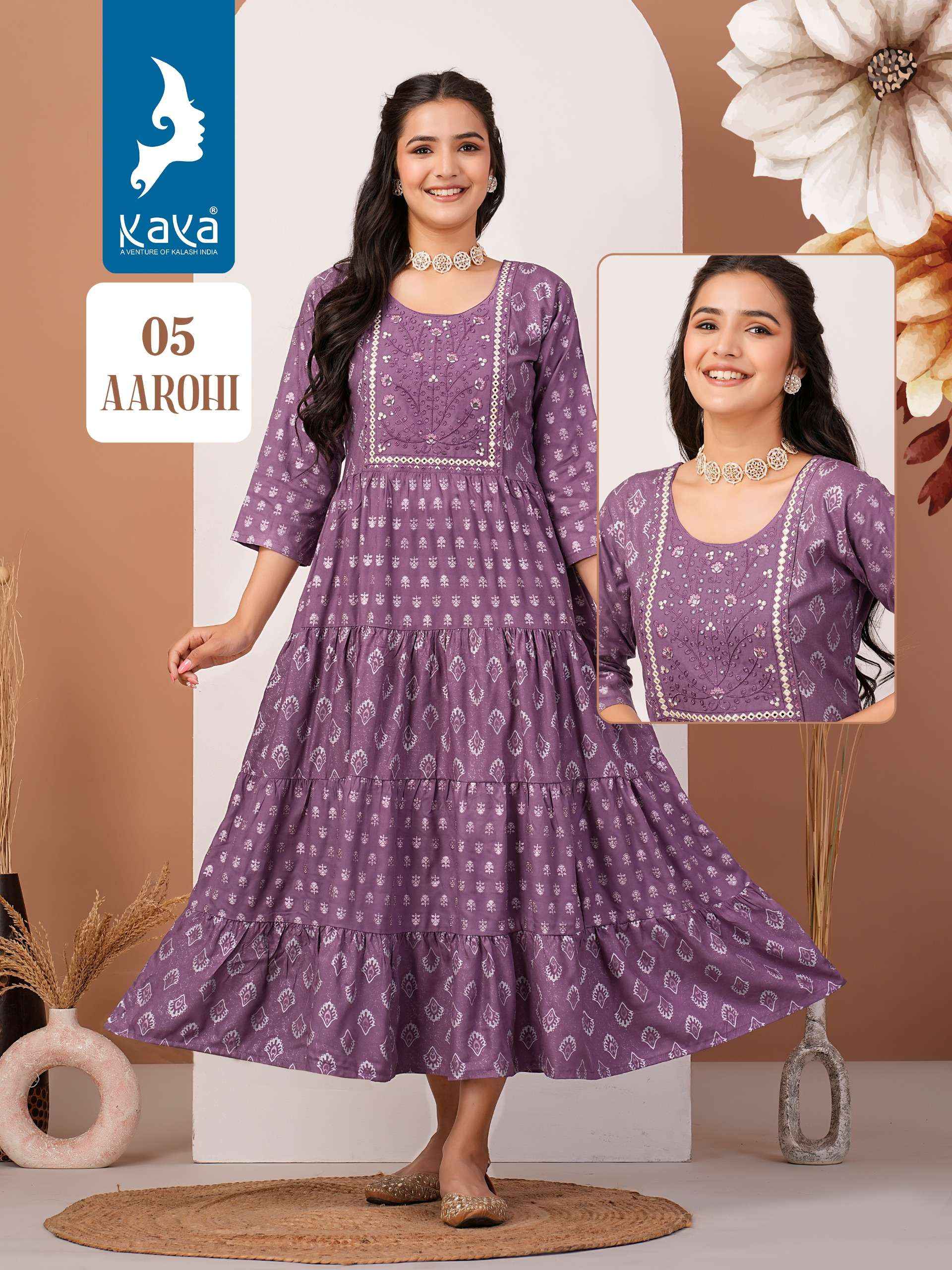 Kaya Aarohi Rayon Kurti 6 pcs Catalogue