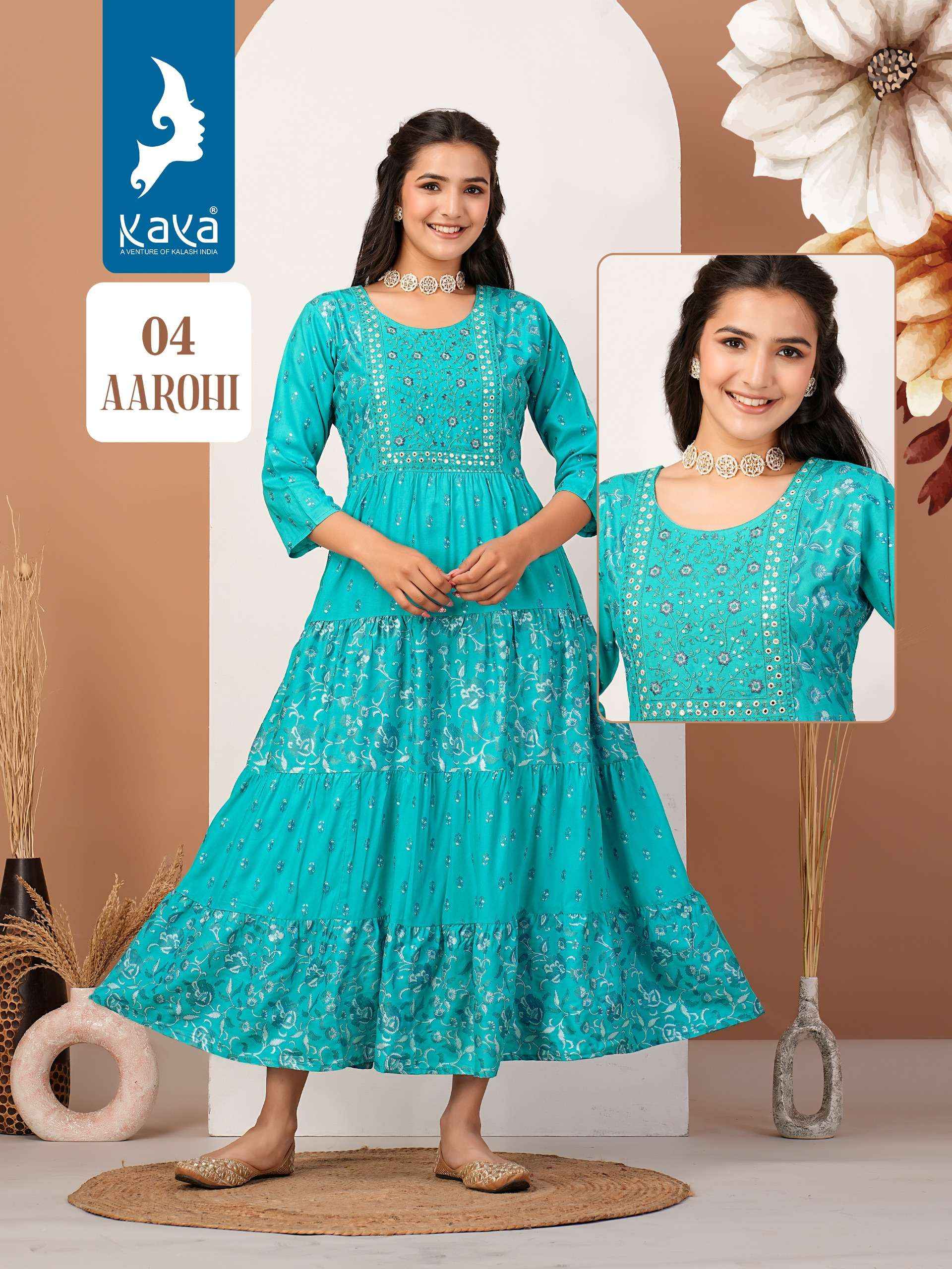 Kaya Aarohi Rayon Kurti 6 pcs Catalogue