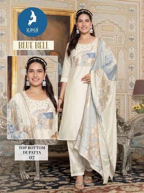 Kaya Blue Bell Viscose Chanderi Kurti Combo 6 pcs Catalogue