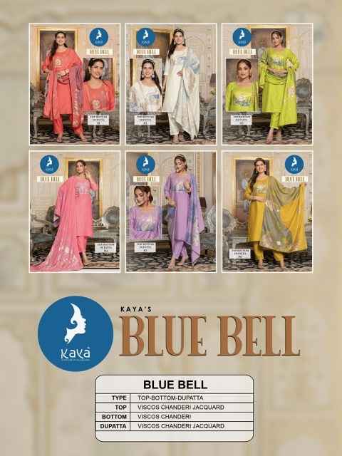 Kaya Blue Bell Viscose Chanderi Kurti Combo 6 pcs Catalogue