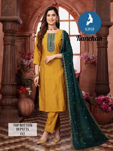 Kaya Kanchan Roman Silk Kurti Combo 8 pcs Catalogue