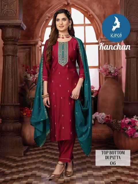 Kaya Kanchan Roman Silk Kurti Combo 8 pcs Catalogue