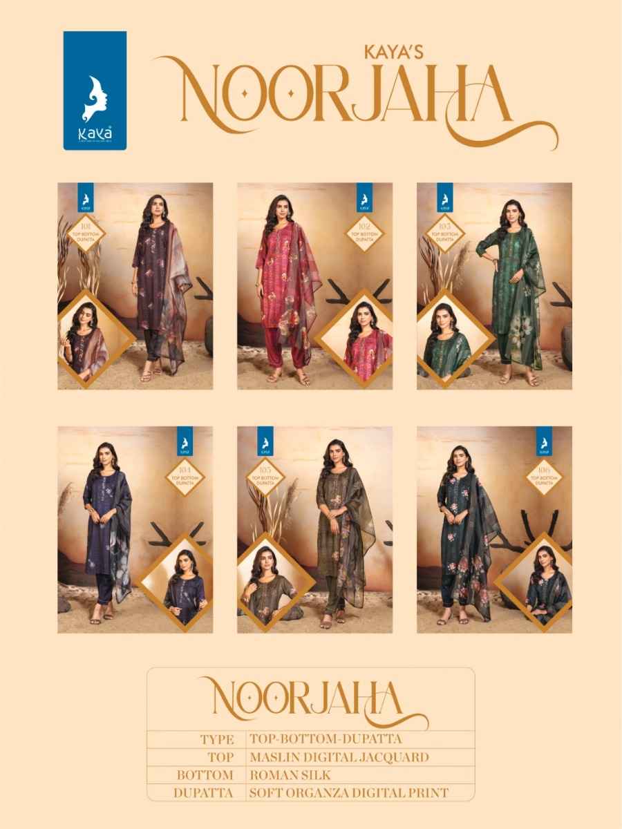 Kaya Noorjaha Muslin Dress Material 6 pcs Catalogue