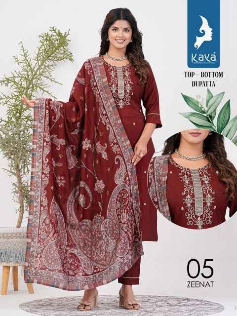 Kaya Zeenat Roman Silk Kurti Combo 6 pcs Catalogue