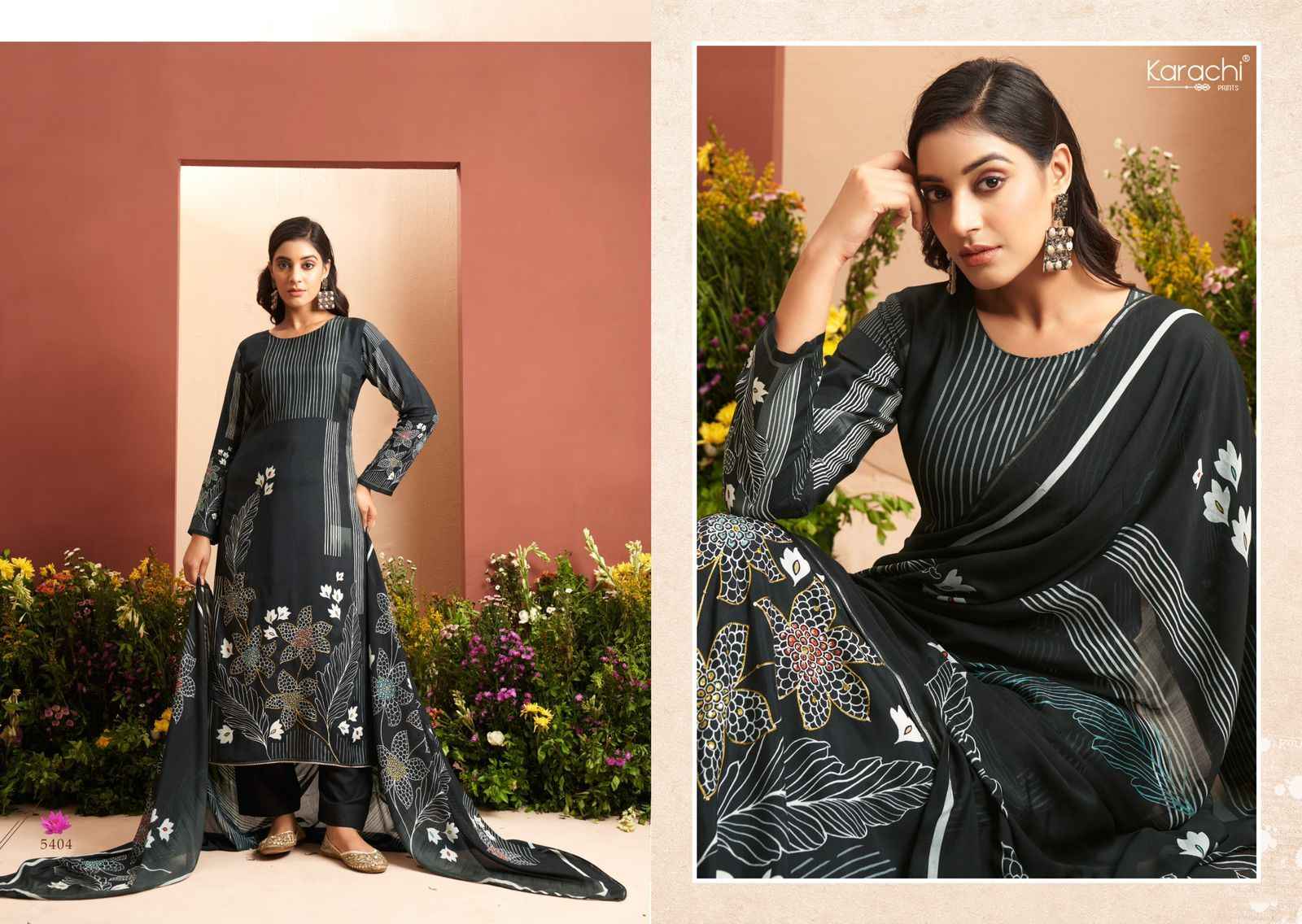 Kesar Karachi Prints Evara Muslin Dress Material 4 pcs Catalogue