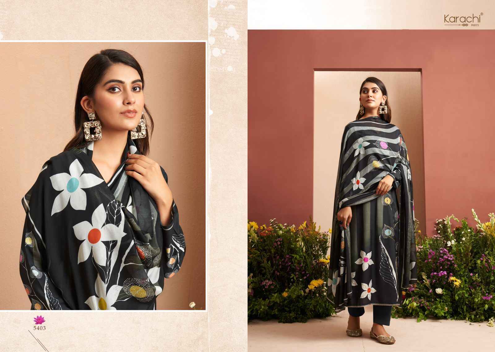 Kesar Karachi Prints Evara Muslin Dress Material 4 pcs Catalogue