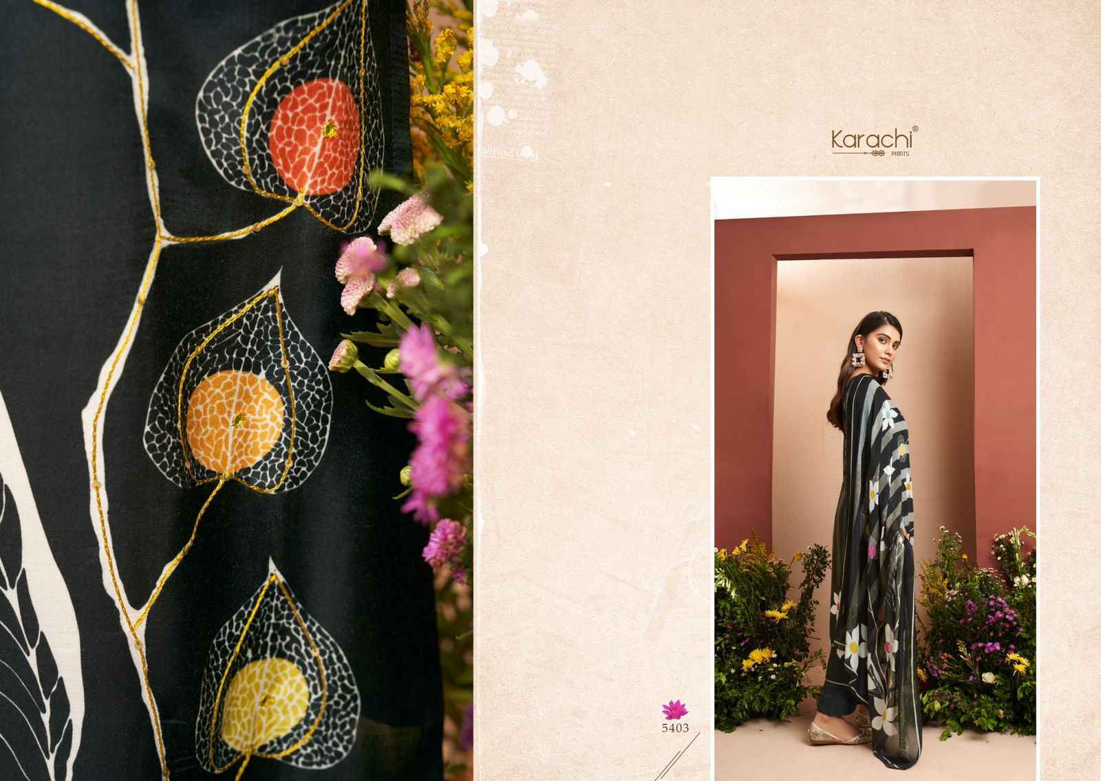 Kesar Karachi Prints Evara Muslin Dress Material 4 pcs Catalogue
