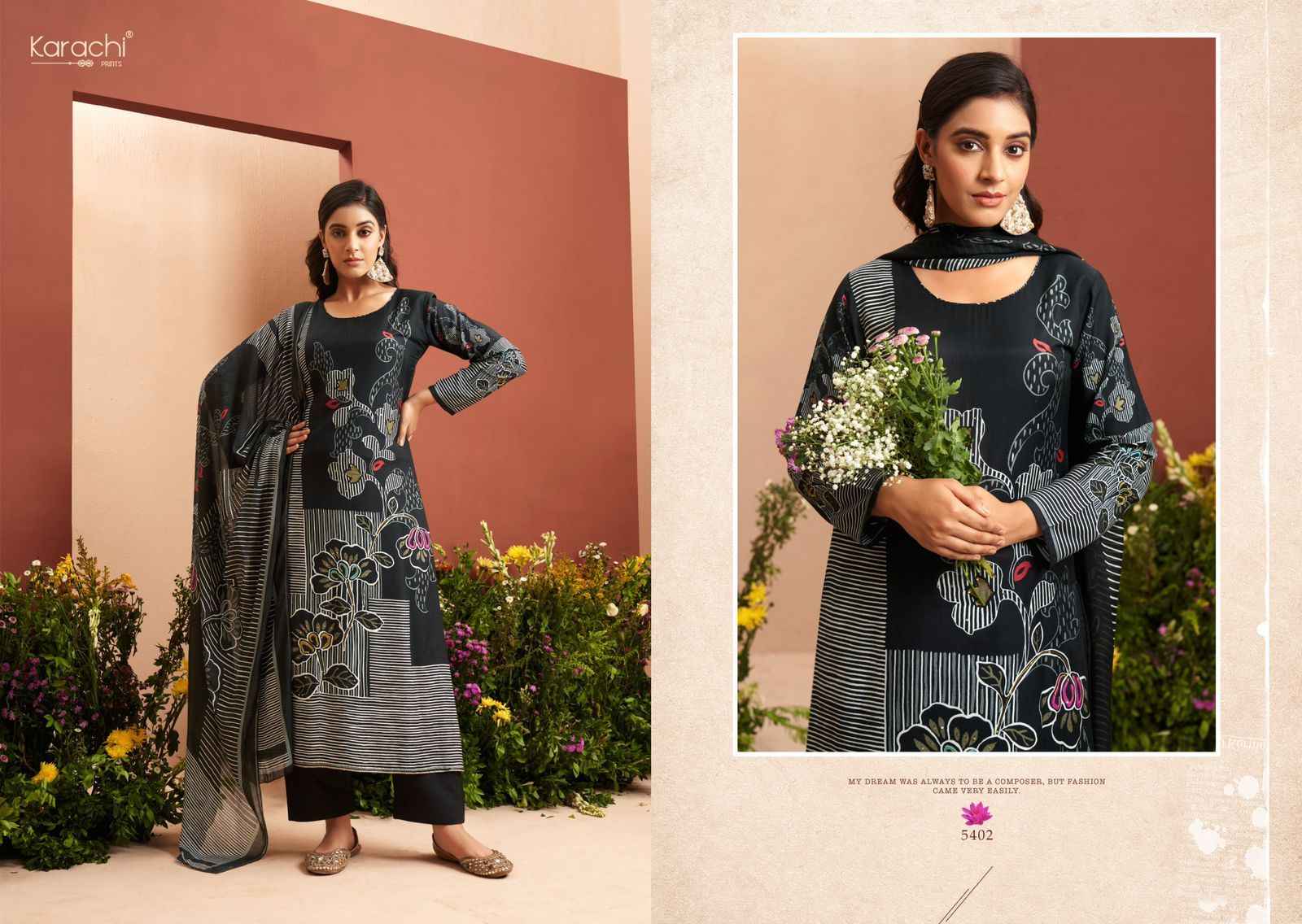 Kesar Karachi Prints Evara Muslin Dress Material 4 pcs Catalogue