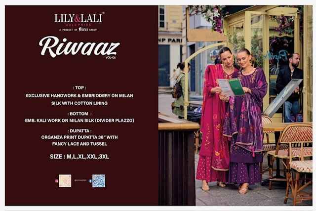 Lily & Lali Riwaaz Vol 6 Silk Kurti Combo 6 pcs Catalogue