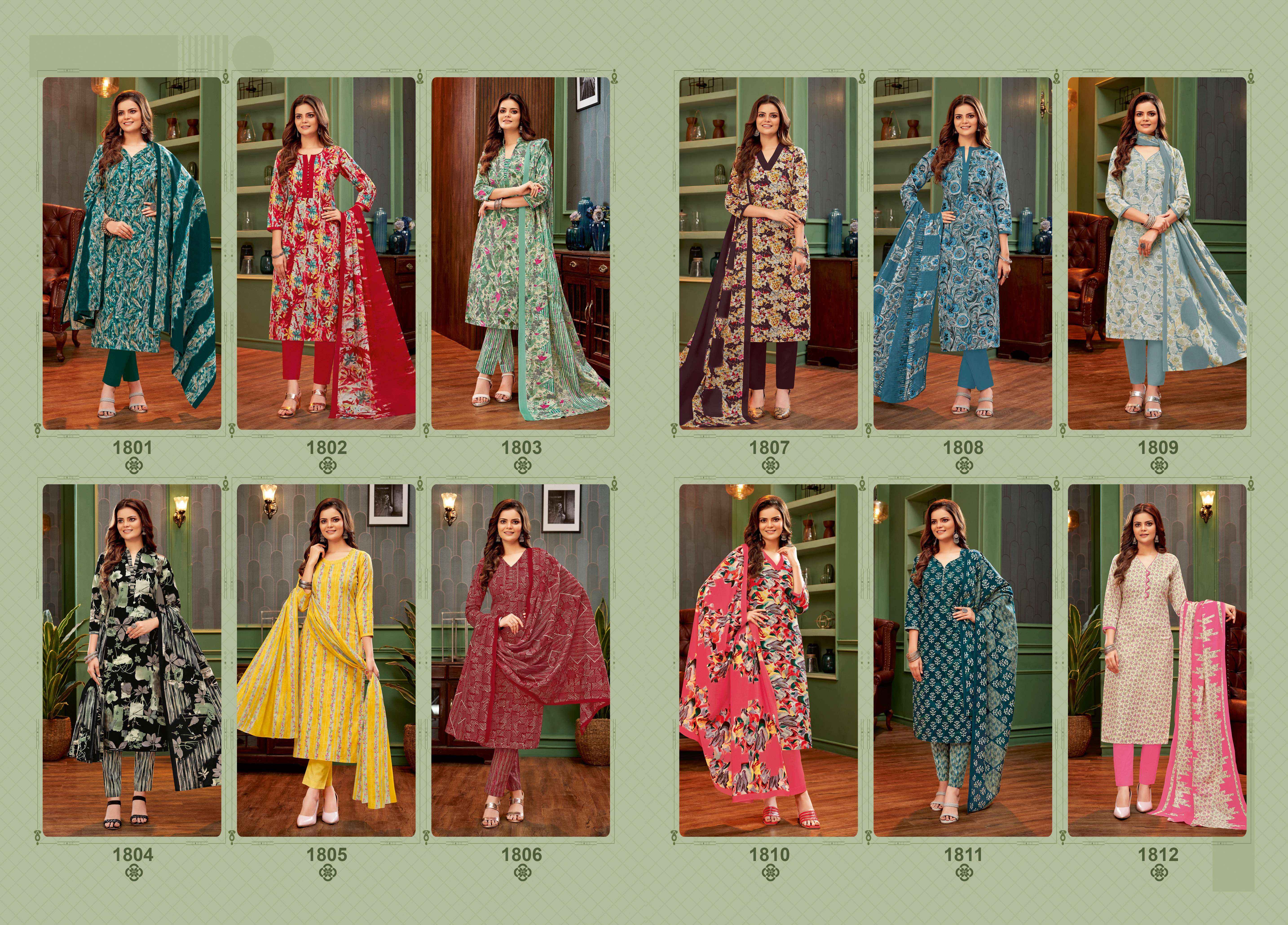 MFC Pashmina Vol-18 Cotton Dress Material 12 pcs Catalogue