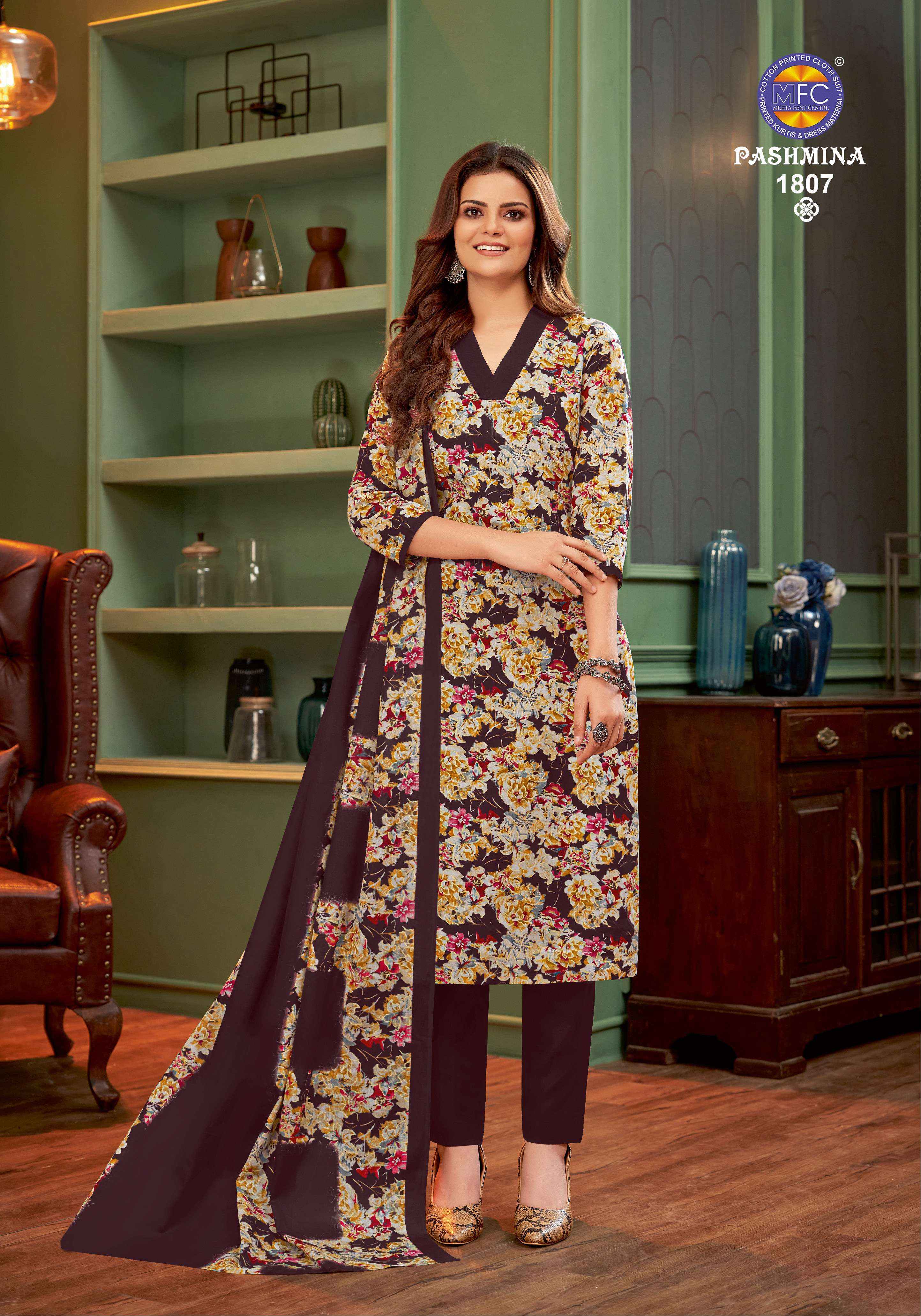 MFC Pashmina Vol-18 Cotton Dress Material 12 pcs Catalogue