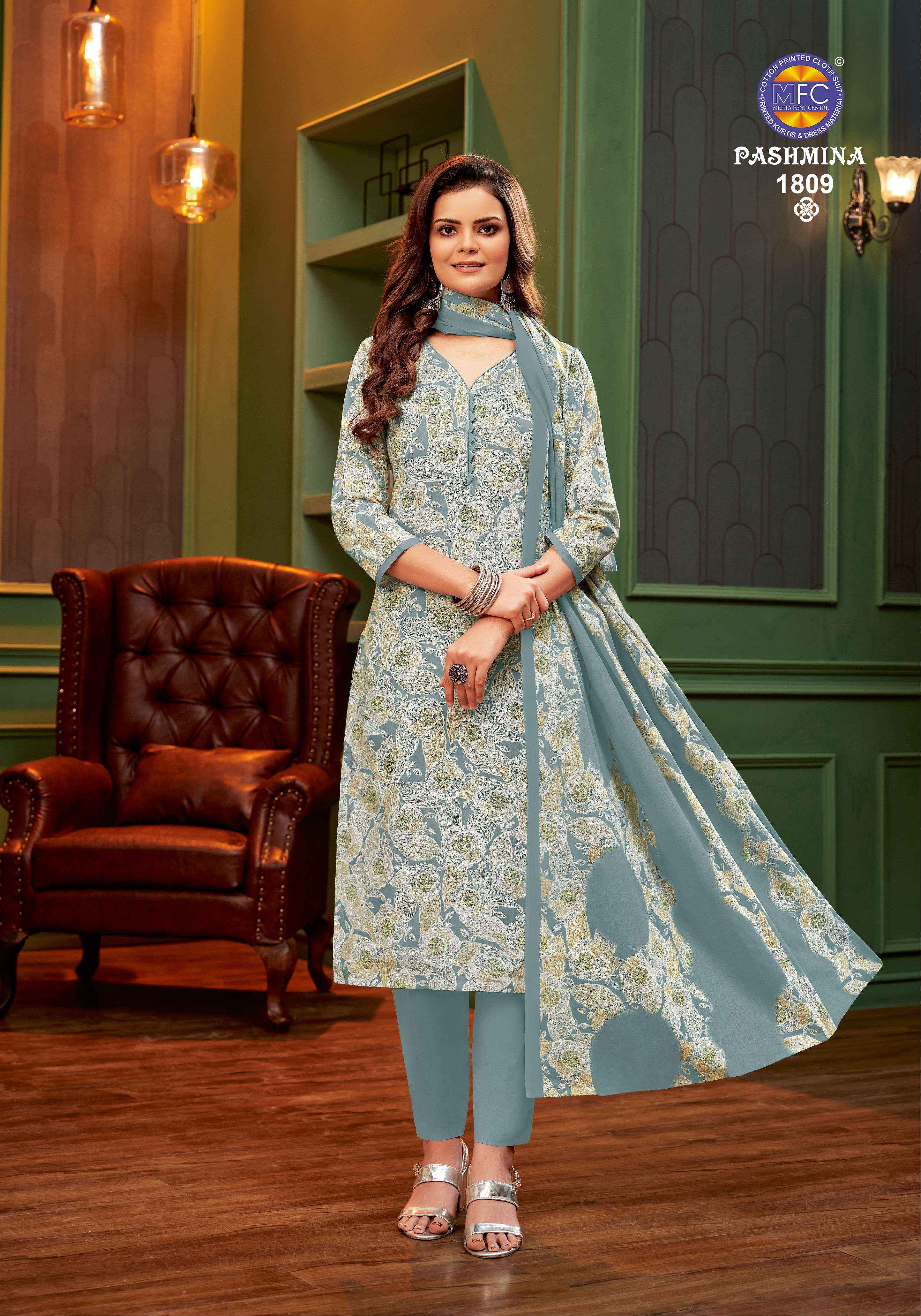 MFC Pashmina Vol-18 Cotton Dress Material 12 pcs Catalogue