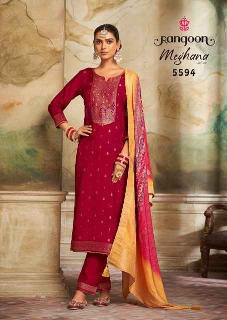 Rangoon Meghana Vol 2 Jacquard Kurti Combo 4 pcs Catalogue