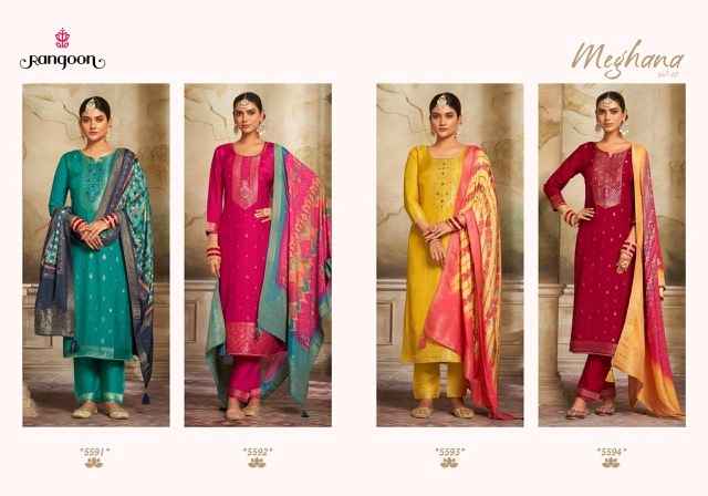 Rangoon Meghana Vol 2 Jacquard Kurti Combo 4 pcs Catalogue