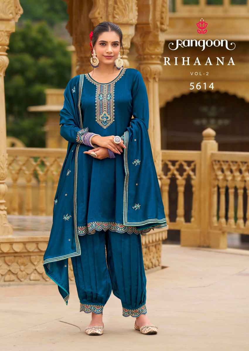 Rangoon Rihaana Vol 2 Silk Kurti Combo 4 pcs Catalogue