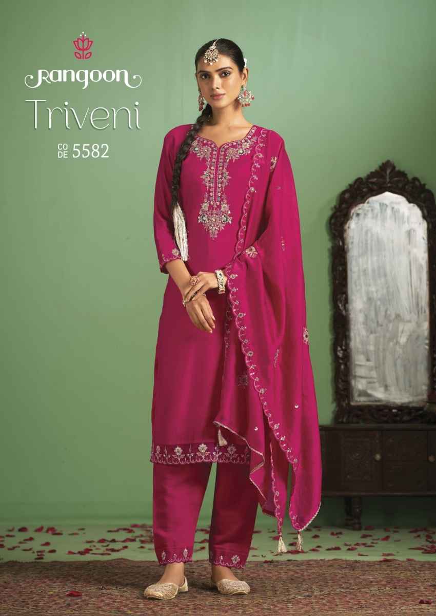 Rangoon Triveni Silk Kurti Combo 4 pcs Catalogue