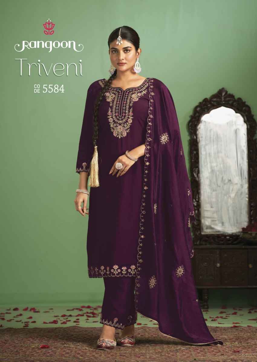 Rangoon Triveni Silk Kurti Combo 4 pcs Catalogue