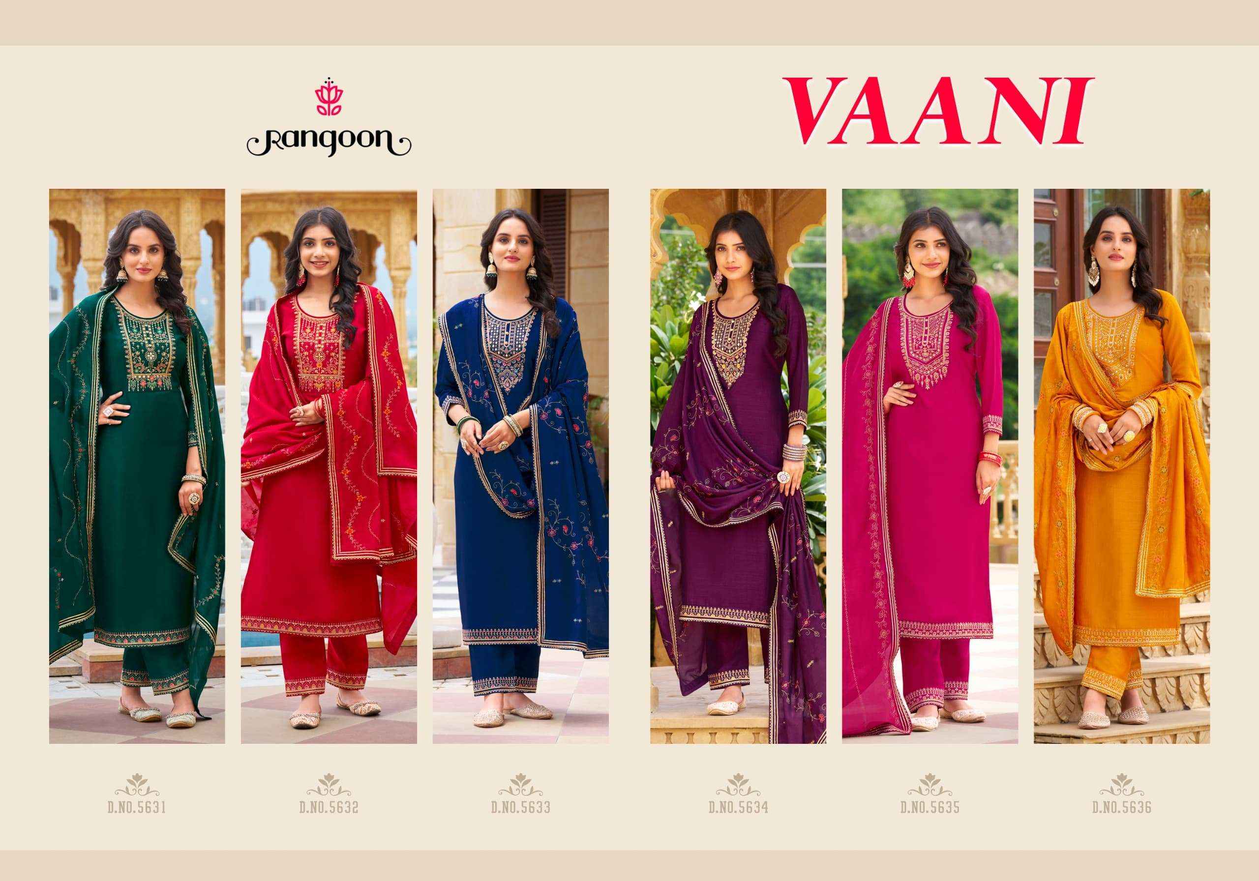 Rangoon Vaani Readymade Silk Dress 6 pcs Catalogue