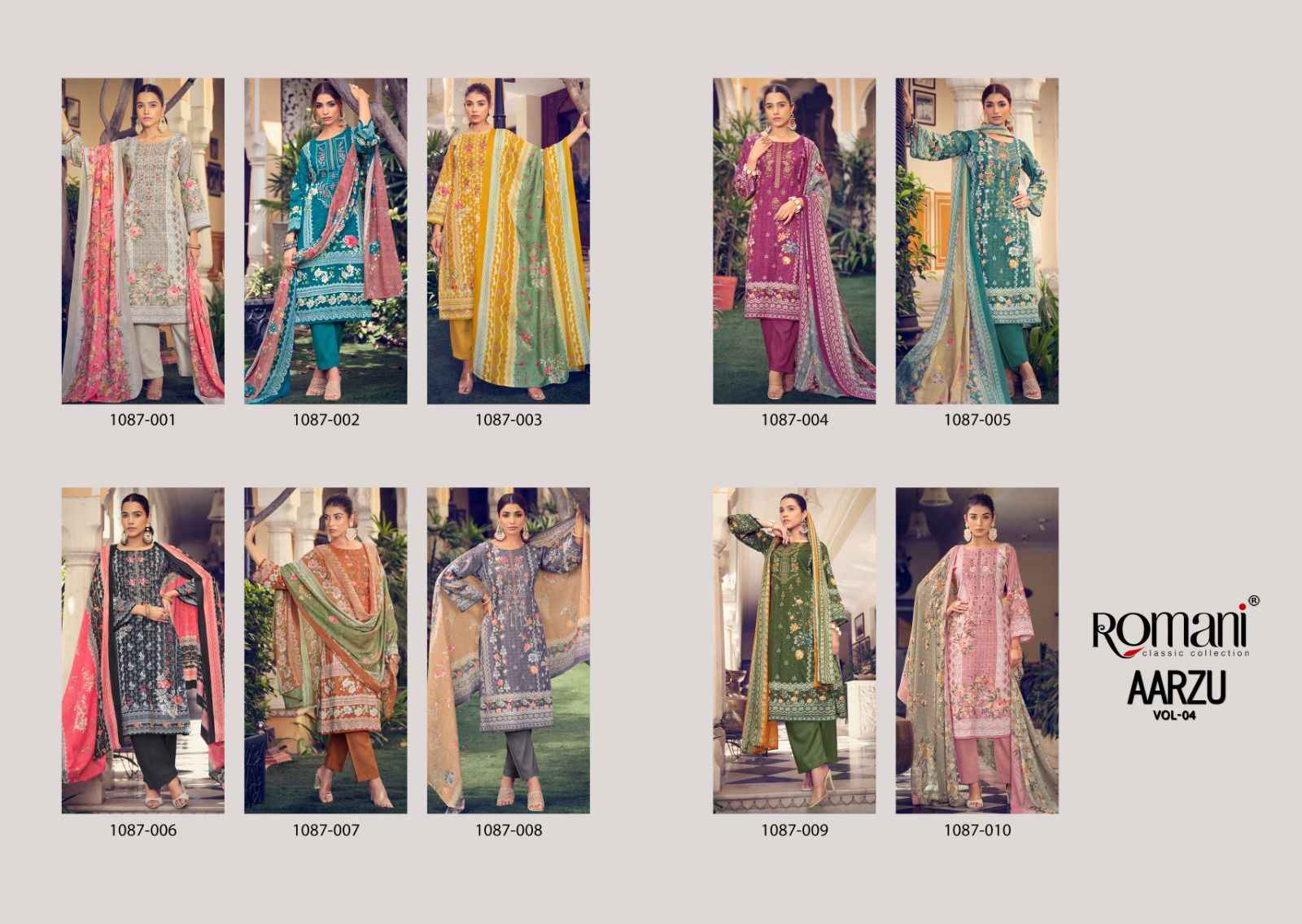Romani Aarzu Vol 4 Cotton Dress Material 10 pcs Catalogue