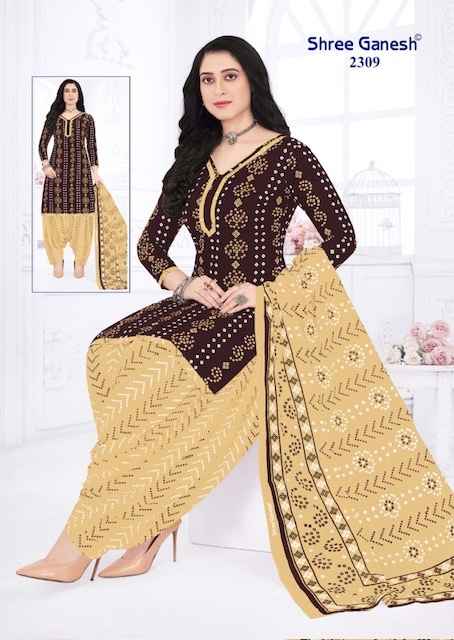 Shree Ganesh Bandhani Vol 3 Cotton Dress Material 15 pcs Catalogue