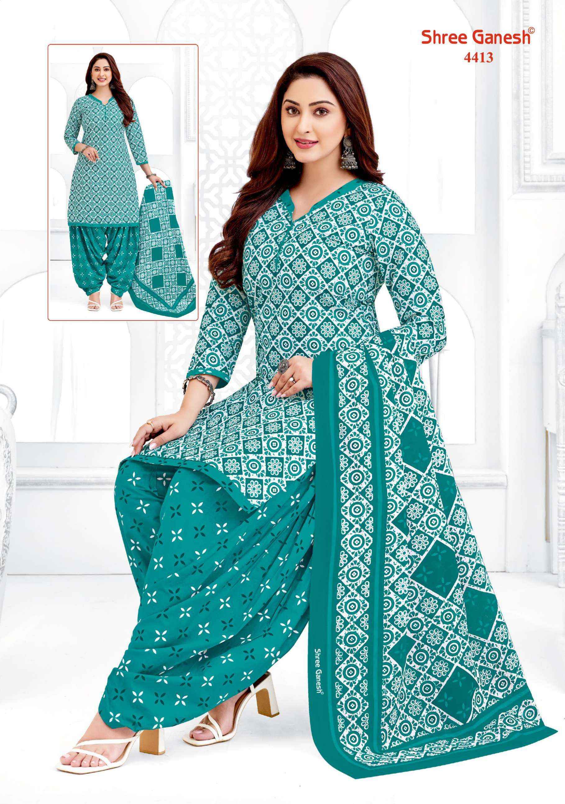 Shree ganesh print dress materials discount