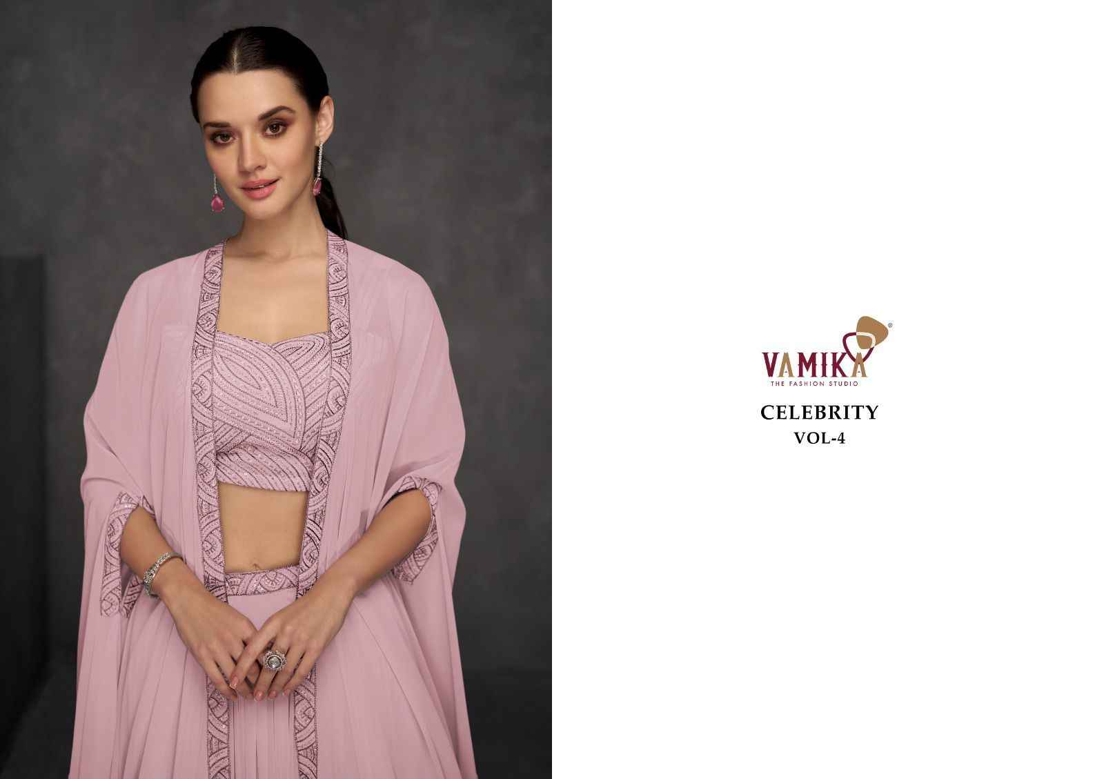 Vamika Celebrity Vol 4 Silk Lehenga Choli With Koti 4 pcs Catalogue