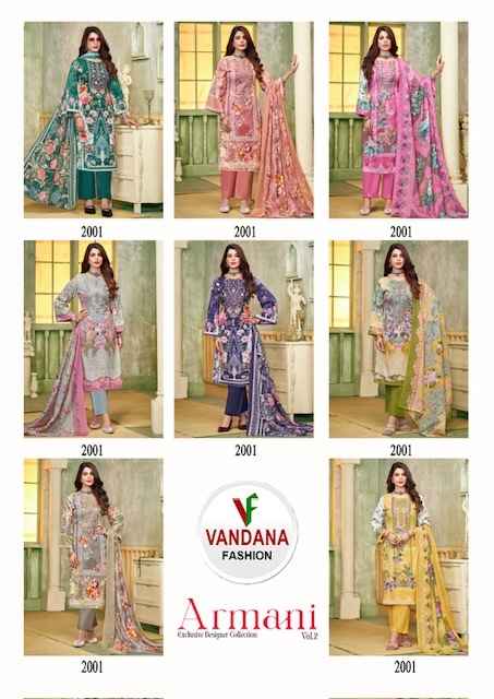 Vandana Fashion Armani Vol 2 Cotton Dress Material 8 pcs Catalogue