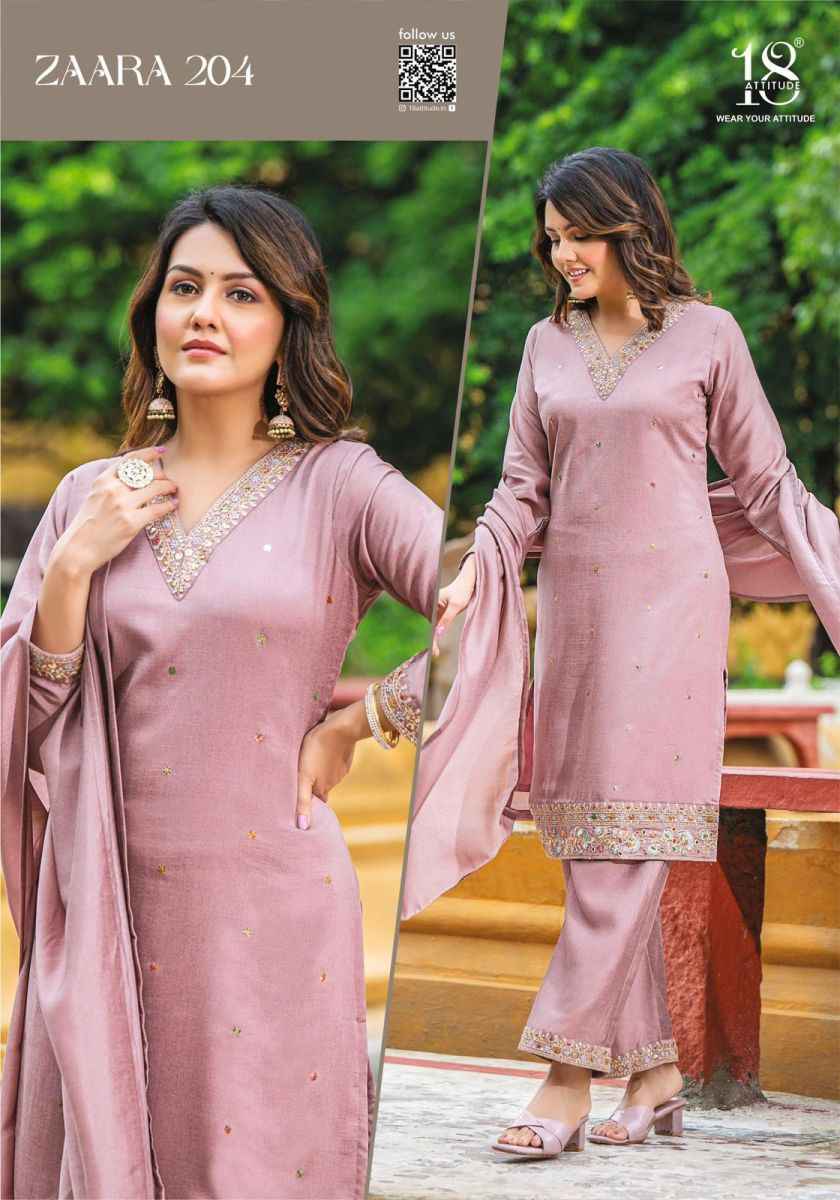 18 Attitude Zara Vol 2 Vichitra Silk Kurti Combo 5 pcs Catalogue