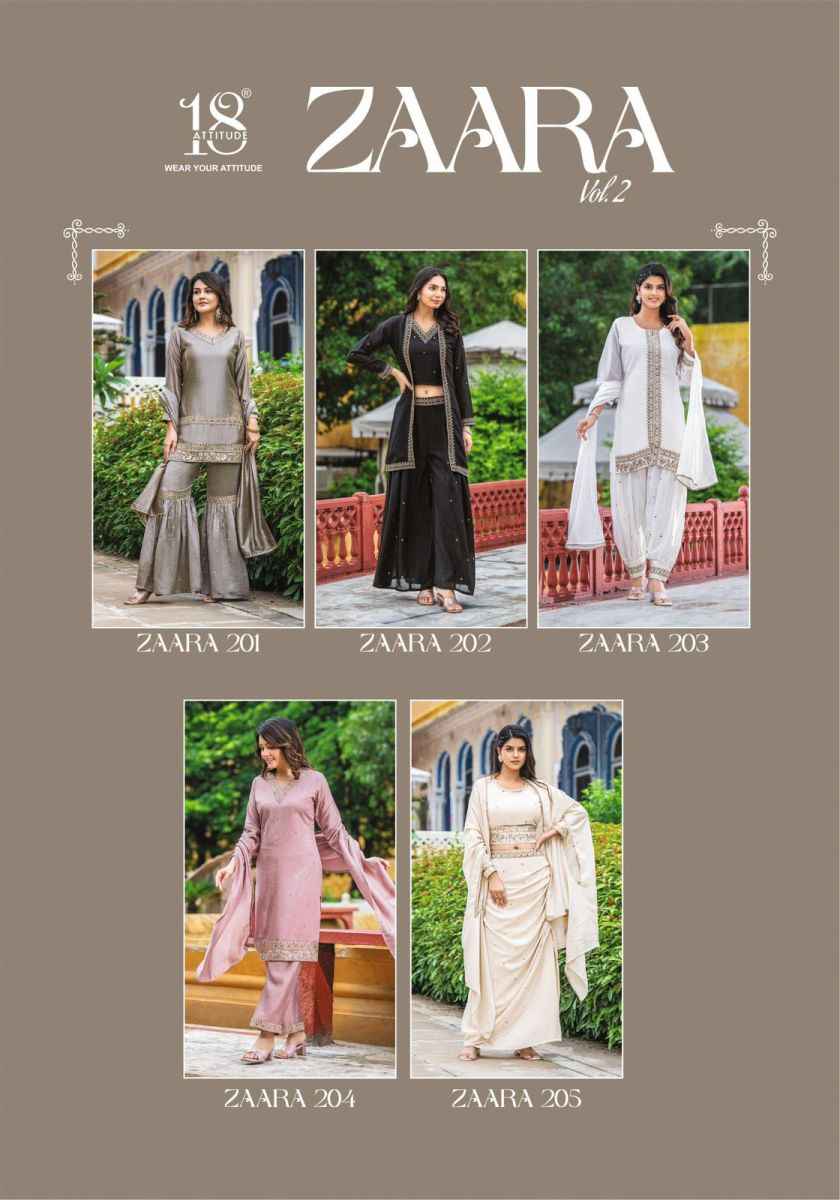 18 Attitude Zara Vol 2 Vichitra Silk Kurti Combo 5 pcs Catalogue