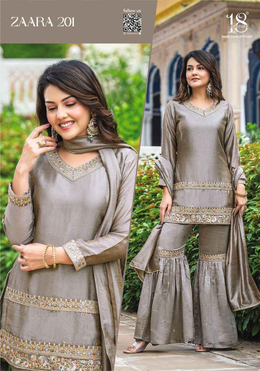 18 Attitude Zara Vol 2 Vichitra Silk Kurti Combo 5 pcs Catalogue