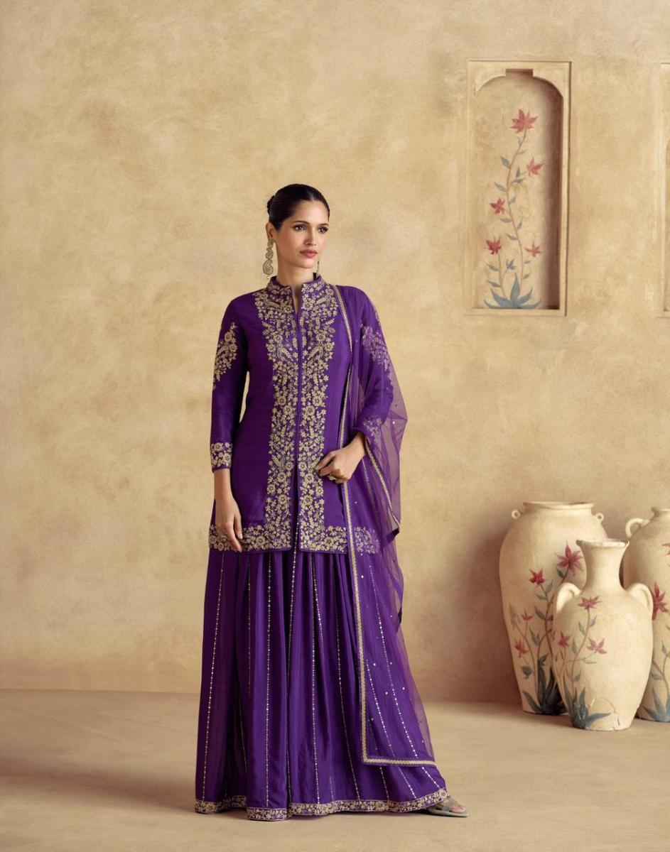 Aashirwad Creation Chakori Readymade Chinon Silk Dress 4 pc Cataloge