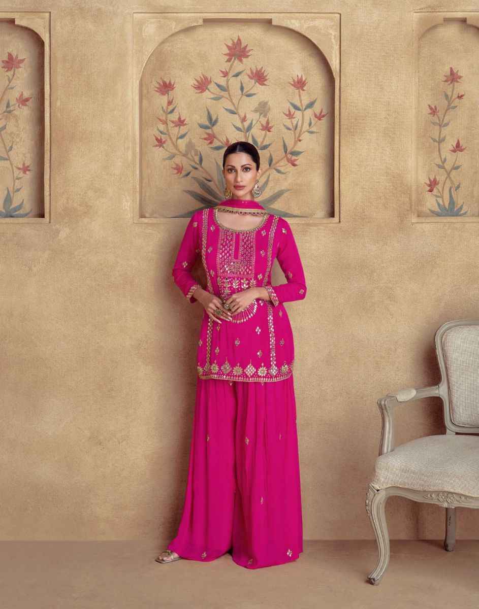 Aashirwad Creation Chakori Readymade Chinon Silk Dress 4 pc Cataloge