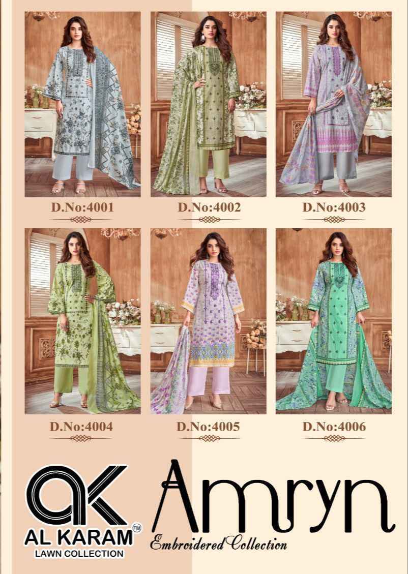 Al Karam Amryn Lawn Cotton Dress Material 6 pcs Catalogue