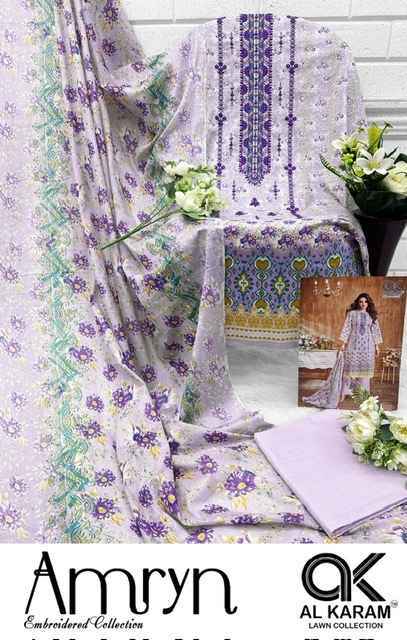 Al Karam Amryn Lawn Cotton Dress Material 6 pcs Catalogue