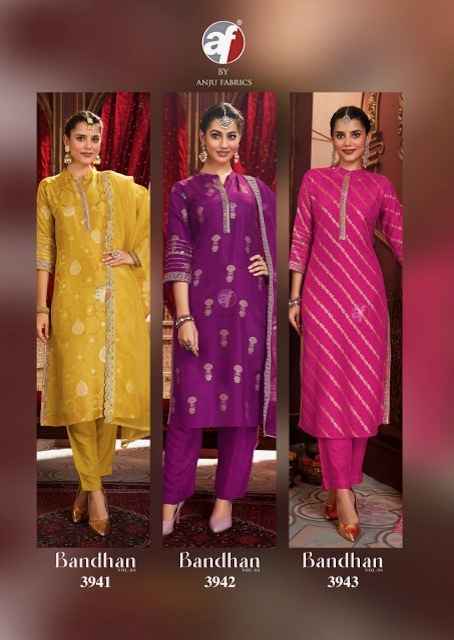 Anju Fabrics Bandhan Vol 4 Dola Silk Kurti Combo 5 pcs Catalogue