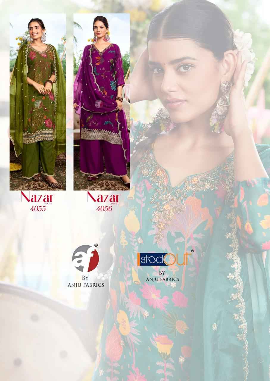 Anju Fabrics Nazar Vol 7 Organza Kurti Combo 6 pcs Catalogue