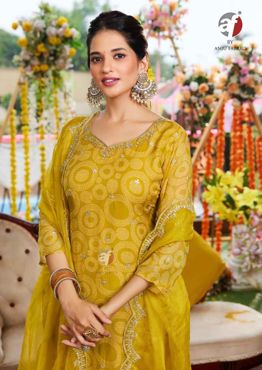 Anju Fabrics Nazar Vol 7 Organza Kurti Combo 6 pcs Catalogue