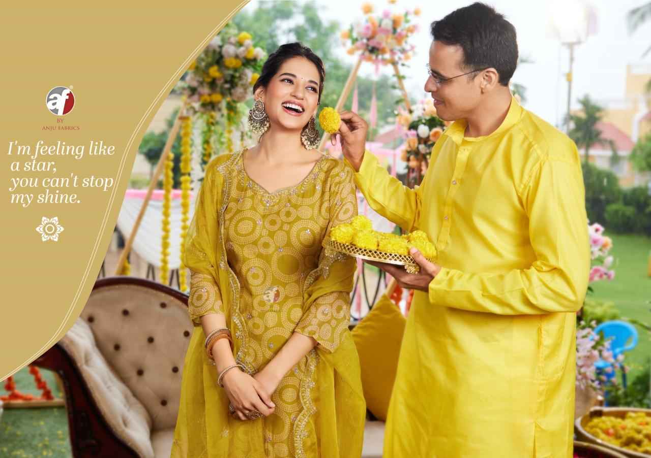 Anju Fabrics Nazar Vol 7 Organza Kurti Combo 6 pcs Catalogue
