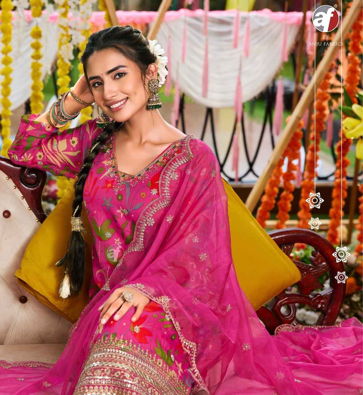 Anju Fabrics Nazar Vol 7 Organza Kurti Combo 6 pcs Catalogue