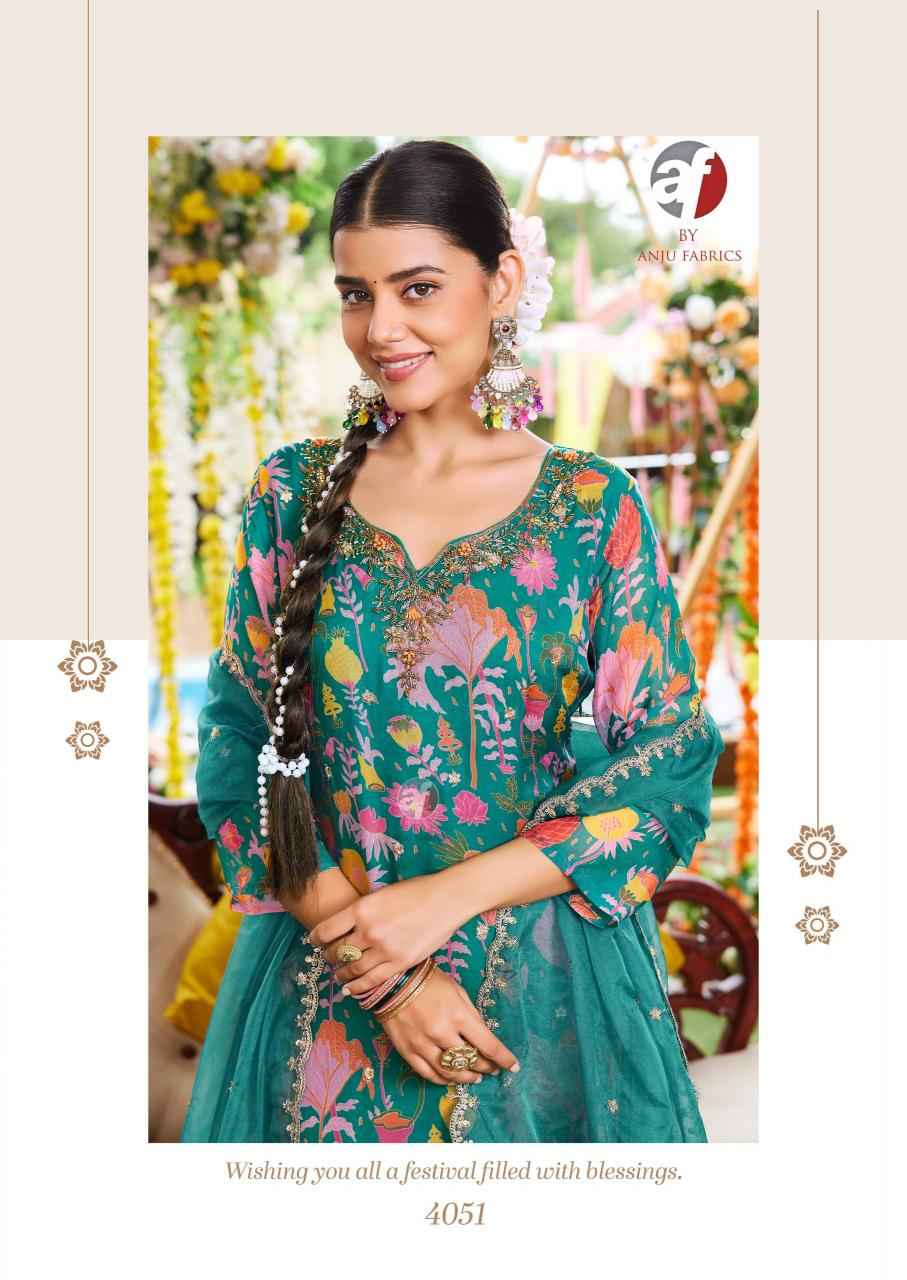 Anju Fabrics Nazar Vol 7 Organza Kurti Combo 6 pcs Catalogue