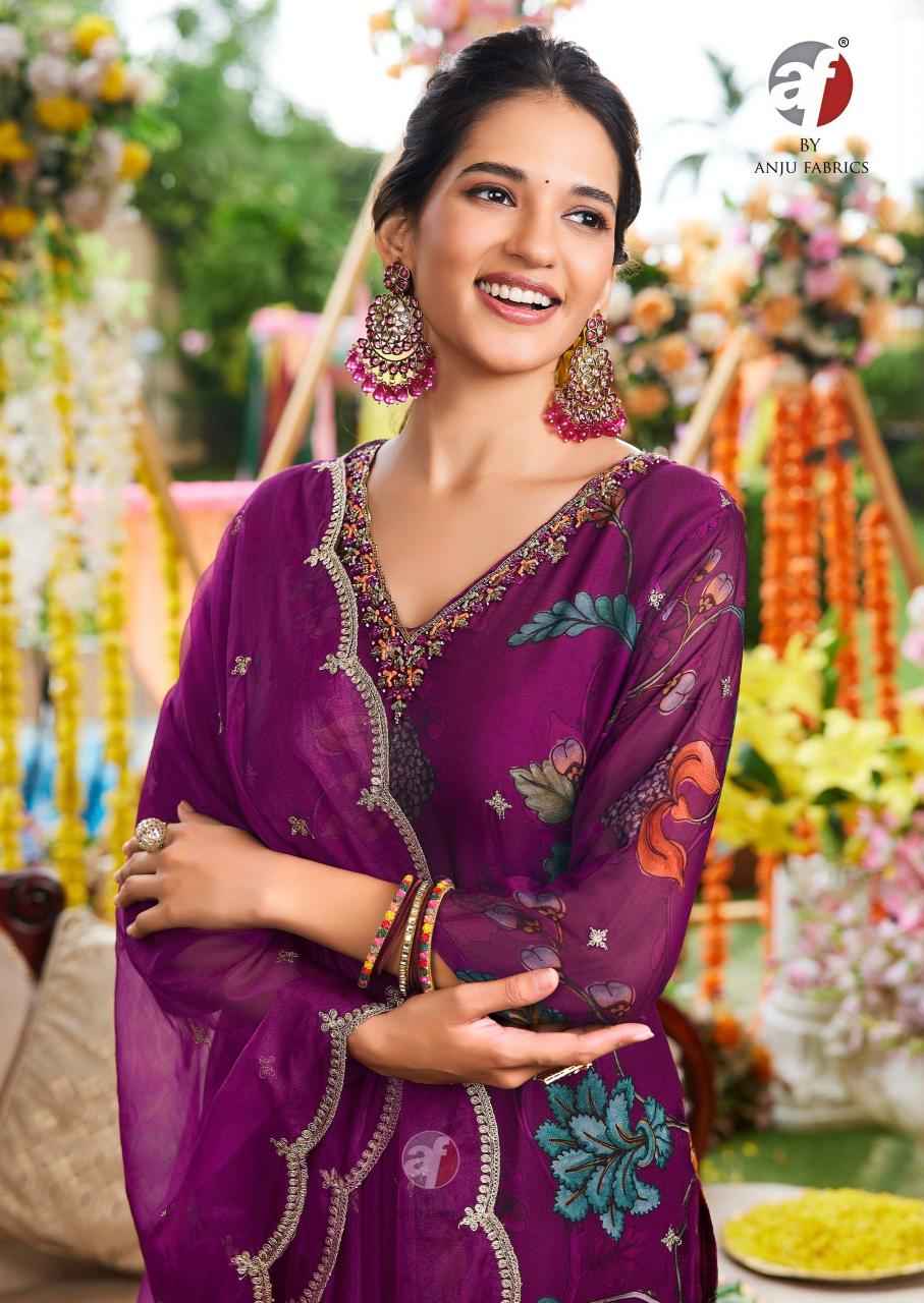 Anju Fabrics Nazar Vol 7 Organza Kurti Combo 6 pcs Catalogue