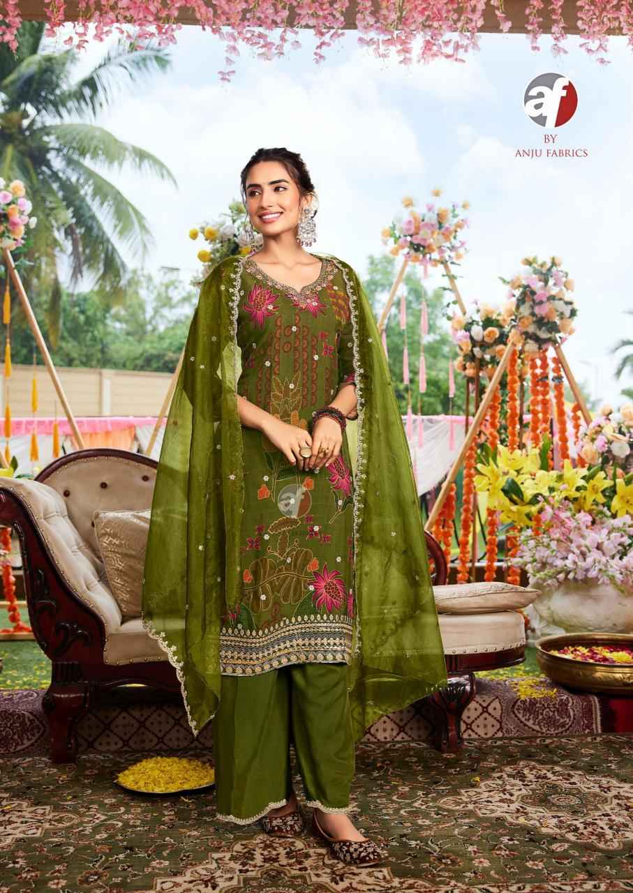 Anju Fabrics Nazar Vol 7 Organza Kurti Combo 6 pcs Catalogue