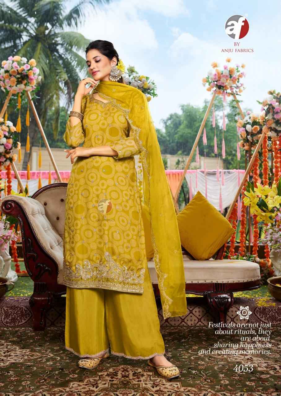 Anju Fabrics Nazar Vol 7 Organza Kurti Combo 6 pcs Catalogue