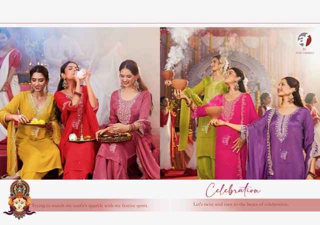 Anju Fabrics Sahiba Vol 6 Chinon Kurti Combo 6 pcs Catalogue