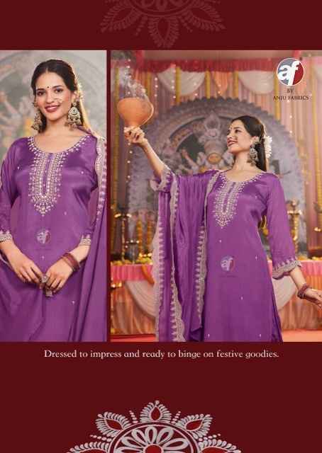 Anju Fabrics Sahiba Vol 6 Chinon Kurti Combo 6 pcs Catalogue