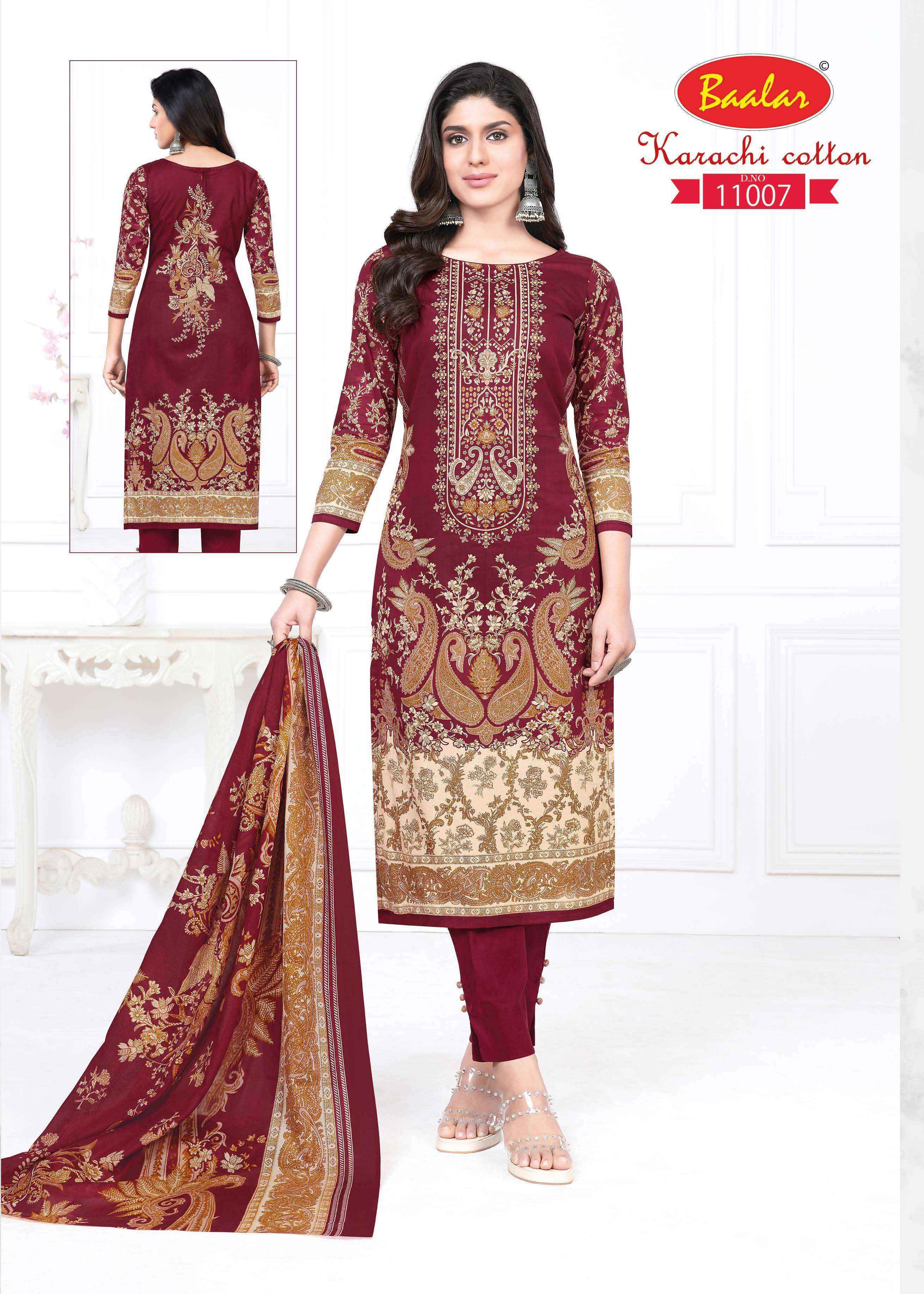 Baalar Karachi Cotton Vol 11 Lawn Cotton Dress Material 10 pcs Catalogue