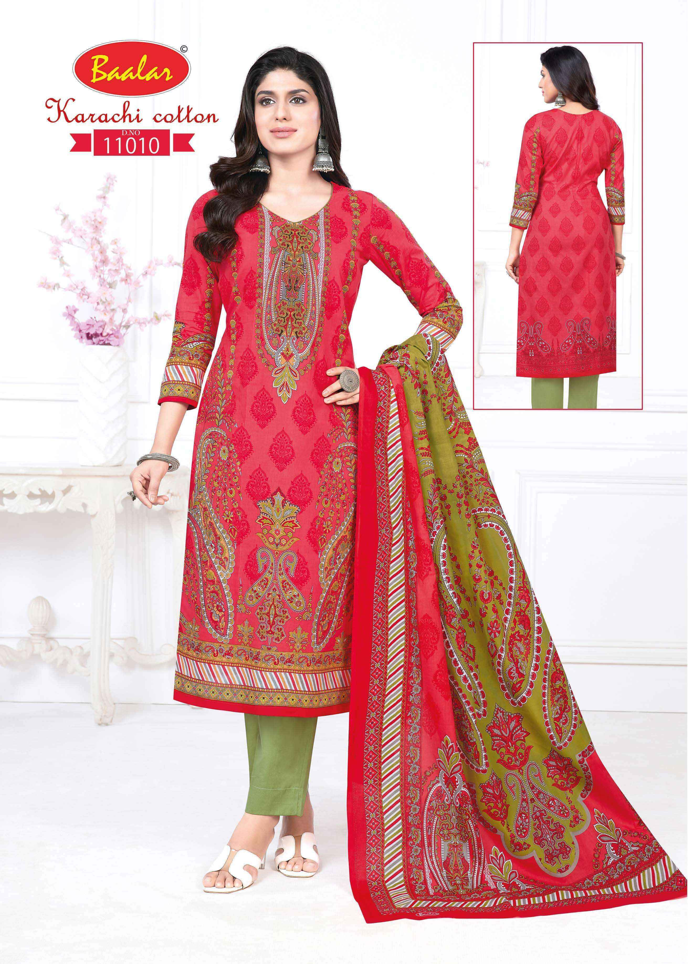 Baalar Karachi Cotton Vol 11 Lawn Cotton Dress Material 10 pcs Catalogue