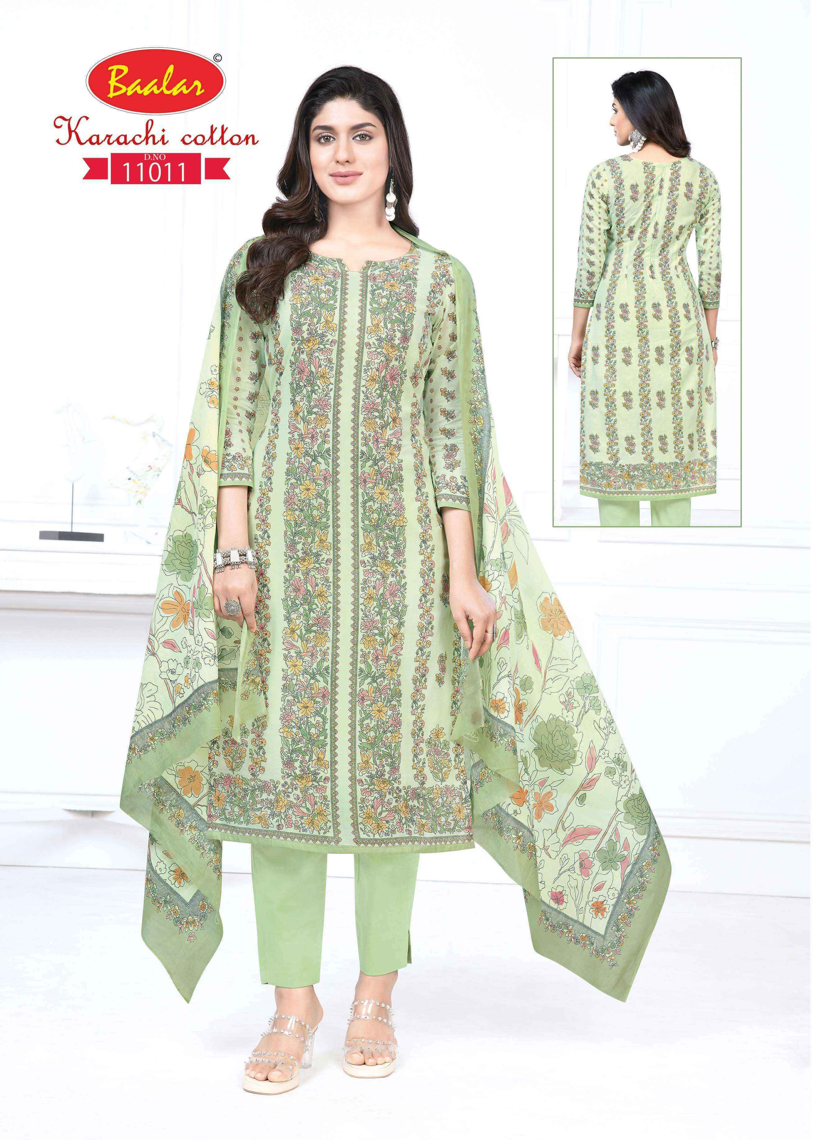 Baalar Karachi Cotton Vol 11 Lawn Cotton Dress Material 10 pcs Catalogue