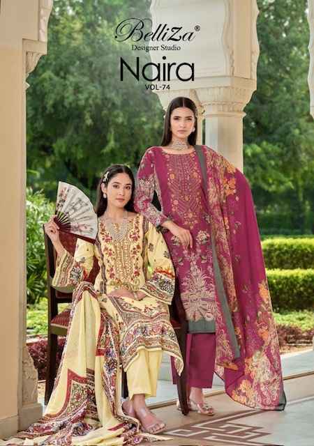 Belliza Naira Vol-74 Cotton Dress Material (8 pcs Cataloge)